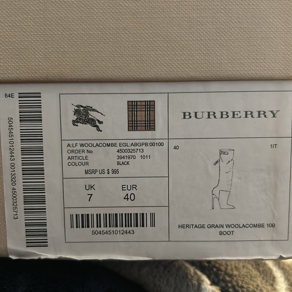 Burberry Heritage Grain Knee High Heel Boots - Picture 4 of 8